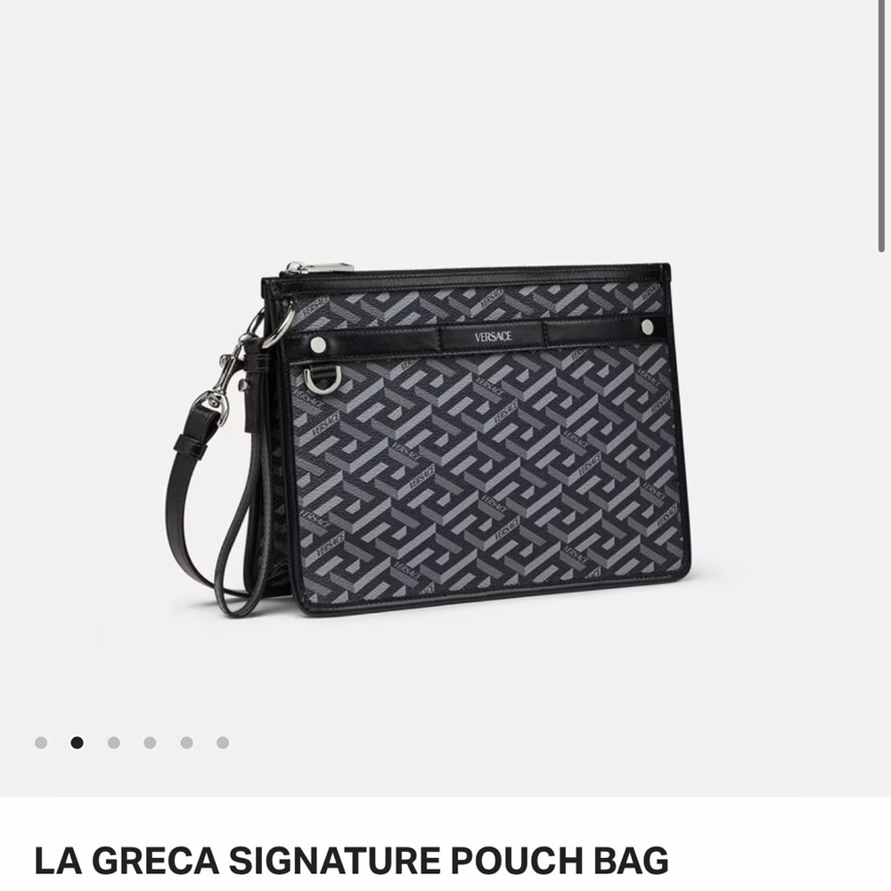 versace La Greca Signature Pouch Bag Convertible Crossbody Wristlet
